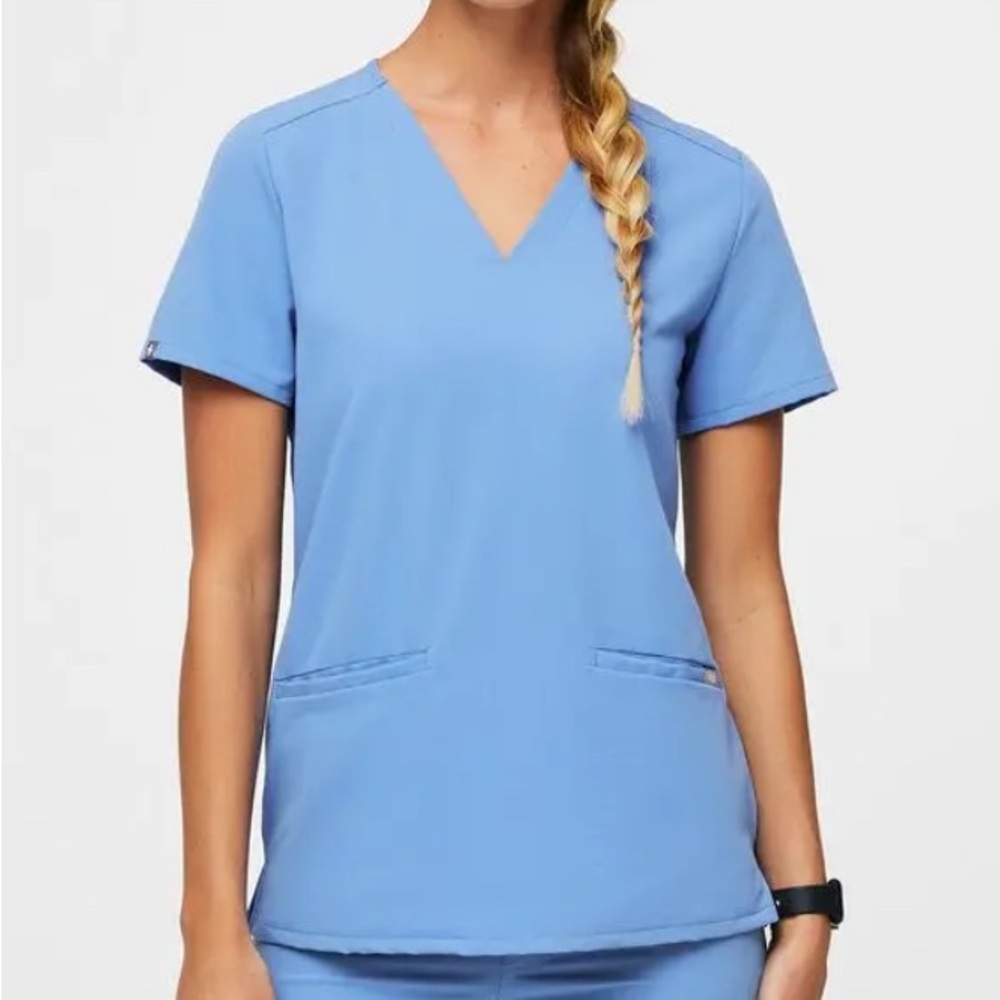 Figs Ceil Blue Scrub Top